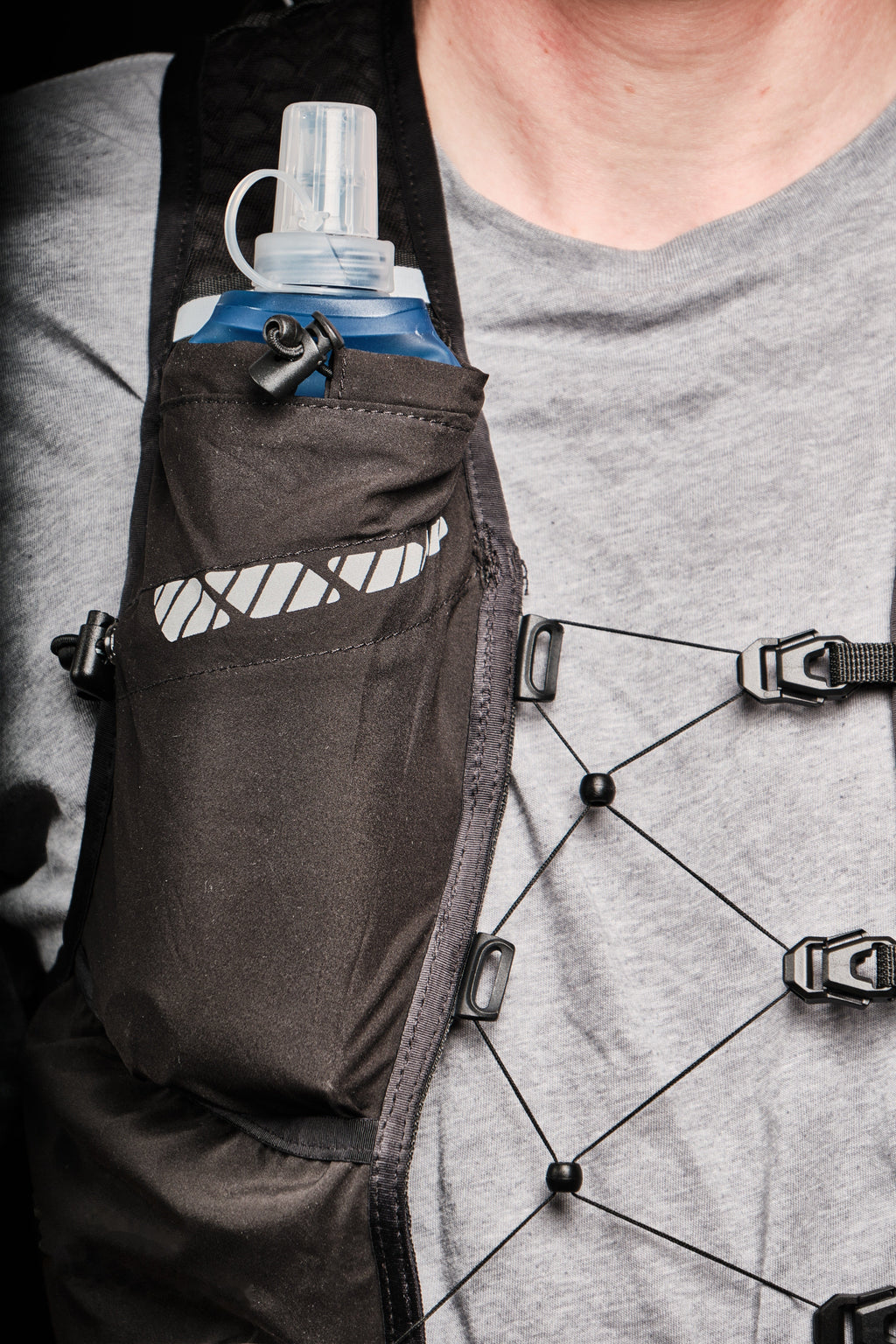 STRYDE Pro front flask pocket close-up